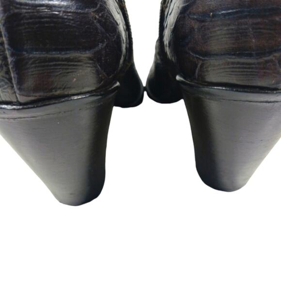 FS2127 GUC $369 Donna Piu Snake Embossed Boots size 37 US 7 - Picture 11 of 11